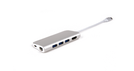 LMP USB-C mini Dock with HDMI, 3x USB 3.0 Ethernet, SD/MicroSD, USB-C charging