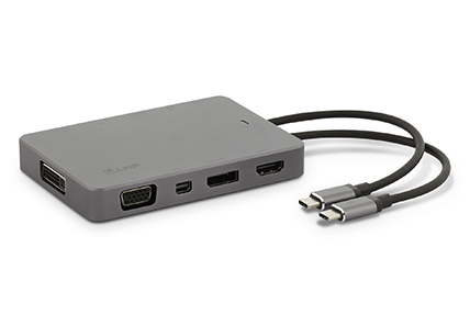 LMP USB-C Dock 4K 10Port, HDMI, mini-DP, DP, DVI, VGA, Ethernet, USB 3.0, USB-C, Space Gr