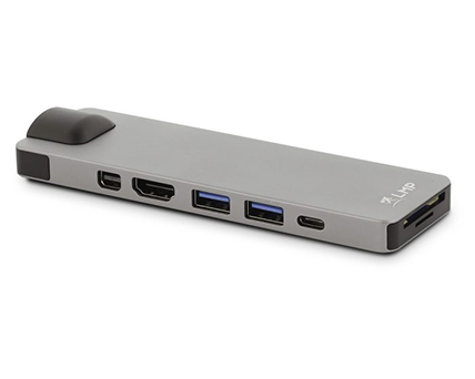 LMP USB-C COMPACT DOCK  4K 8-port USB-C Compact Dock with Mini-DP, HDMI, Ethernet, USB 3.0, SD/microSD, USB-C