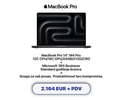 MacBook Pro 14" M4 Pro + Microsoft 365 godišnja licenca