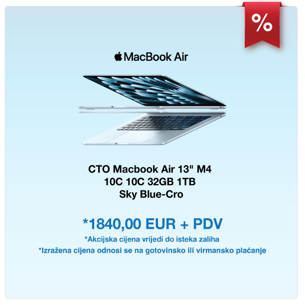 MacBook Air 13" M4 CTO akcija